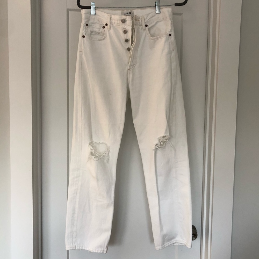 AGOLDE white 90s loose fit jeans
